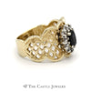 Diamond and Synthetic Sapphire Ring with Lattice Designed Sides - Thumbnail 3