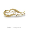 Swirl Designed 8 Pearl Pin in 14KT Yellow Gold - Thumbnail 1