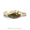 Swirl Designed 8 Pearl Pin in 14KT Yellow Gold - Thumbnail 2