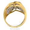3/4cttw Round and Baguette Diamond Crossover Cluster Ring in 14k Yellow Gold - Thumbnail 2