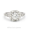 2.05cttw Diamond Engagement Ring with Diamond Halo and Accents in 14k White Gold - Thumbnail 1