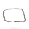 20 Inch 10k White Gold Figaro Link Chain Necklace - Thumbnail 3