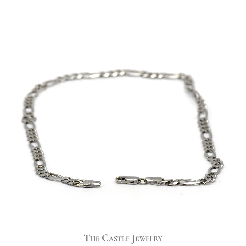 20 Inch 10k White Gold Figaro Link Chain Necklace
