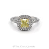 Tiffany & Co. 1.01CT Cushion Cut Yellow Diamond Ring with Diamond Accents - Thumbnail 1