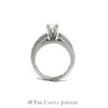 Platinum Engagement Ring with 1/2 Carat Round Center & Princess Sides - Thumbnail 2