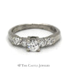 1/2cttw Round Diamond Enagagement Ring with Diamond Accented Sides in 14k White Gold - Thumbnail 1