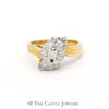 3/4cttw Waterfall Diamond Cluster Ring in 14k Yellow Gold Bypass Mounting - Thumbnail 1