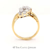 3/4cttw Waterfall Diamond Cluster Ring in 14k Yellow Gold Bypass Mounting - Thumbnail 2