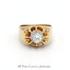 Gents Claw Design Solitaire Diamond Ring in 14k Yellow Gold - Thumbnail 1