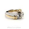 Two Toned Bridal Set with Baguette and Round Diamonds in 14KT - Thumbnail 3