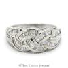 1cttw Baguette Diamond Cluster in Weaved Design 10k White Gold - Thumbnail 1