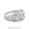1cttw Baguette Diamond Cluster in Weaved Design 10k White Gold - Thumbnail 3