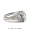Oval Aquamarine Ring with Diamond Bezel Mounting in 18K White Gold - Thumbnail 3