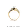 Marquise Cut Diamond Solitaire with Diamond Accents in 14KT Yellow Gold - Thumbnail 2