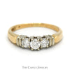 Three Stone Diamond Engagement Ring in 14k Yellow Gold - Thumbnail 1