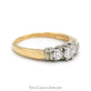 Three Stone Diamond Engagement Ring in 14k Yellow Gold - Thumbnail 3