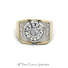 Gent's Round Cubic Zirconia in 14KT Yellow Gold - Thumbnail 1