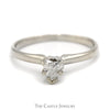 1/2ct Heart Cut Diamond Solitaire Engagement Ring in 14k White Gold - Thumbnail 1