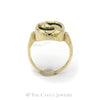 Oval Green Jasper Ring with Swirl Gold Overlay in 14KT Yellow Gold - Thumbnail 2