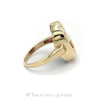 Oval Green Jasper Ring with Swirl Gold Overlay in 14KT Yellow Gold - Thumbnail 3