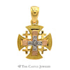 Medieval Style Cross Crest Earrings and Pendant Combo in 18K Gold - Thumbnail 2