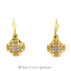 Medieval Style Cross Crest Earrings and Pendant Combo in 18K Gold - Thumbnail 3