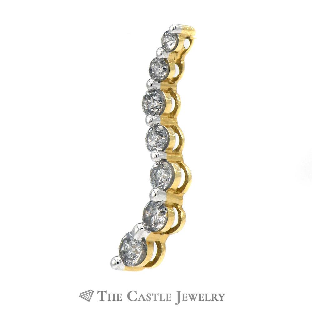 1cttw Journey “Path” Pendant with Round Diamonds in 14K Yellow Gold