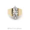 3/4cttw Round Diamond Cluster Ring in 14k Yellow Gold Tapered Setting - Thumbnail 1
