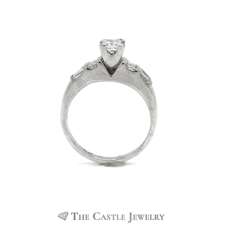 1cttw Princess Cut Platinum Bridal Set