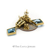 Topaz and Diamond Ring and Earing Set in 18 KT Yellow Gold - Thumbnail 4
