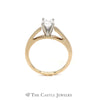 Solitaire Princess Cut 14KT Yellow Gold .50ct Engagement Ring - Thumbnail 2