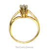 1/2cttw Round Diamond Solitaire Engagement Ring with Channel Set Diamond Accents in 14k Yellow Gold - Thumbnail 2