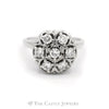 1CTTW 7 Diamond Cluster Ring with Cathedral Mounting in 14KT White Gold - Thumbnail 1