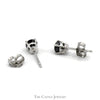 1/2cttw Black Diamond Stud Earrings in 14k White Gold - Thumbnail 3