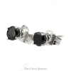 1/2cttw Black Diamond Stud Earrings in 14k White Gold - Thumbnail 2
