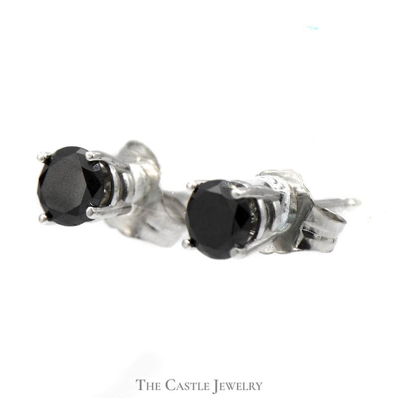 1/2cttw Black Diamond Stud Earrings in 14k White Gold