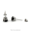 2cttw Black Diamond Stud Earrings in 10k White Gold - Thumbnail 3