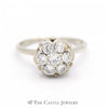 1/2cttw Round 7 Diamond Cluster Ring in 14k White Gold - Thumbnail 1