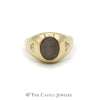 Oval Cabochon Gray Lindy Star Sapphire and Diamond Ring in 14KT Yellow Gold - Thumbnail 1