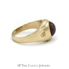 Oval Cabochon Gray Lindy Star Sapphire and Diamond Ring in 14KT Yellow Gold - Thumbnail 3
