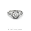 1.79CTTW Diamond Halo Engagement Ring with Diamond Accents in 14KT White Gold - Thumbnail 1