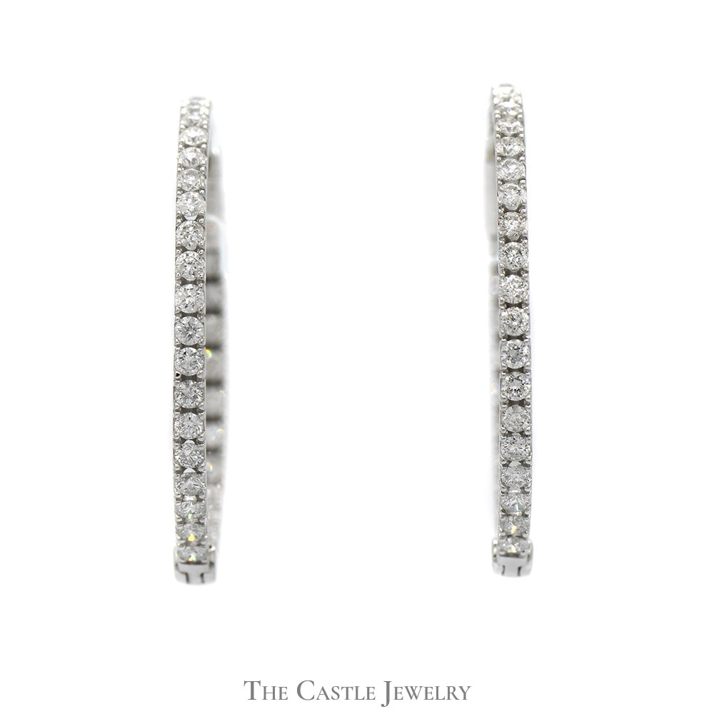1.5cttw Diamond In and Out Hollywood Hoop Earrings in 14k White Gold