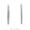 1.5cttw Diamond In and Out Hollywood Hoop Earrings in 14k White Gold - Thumbnail 1