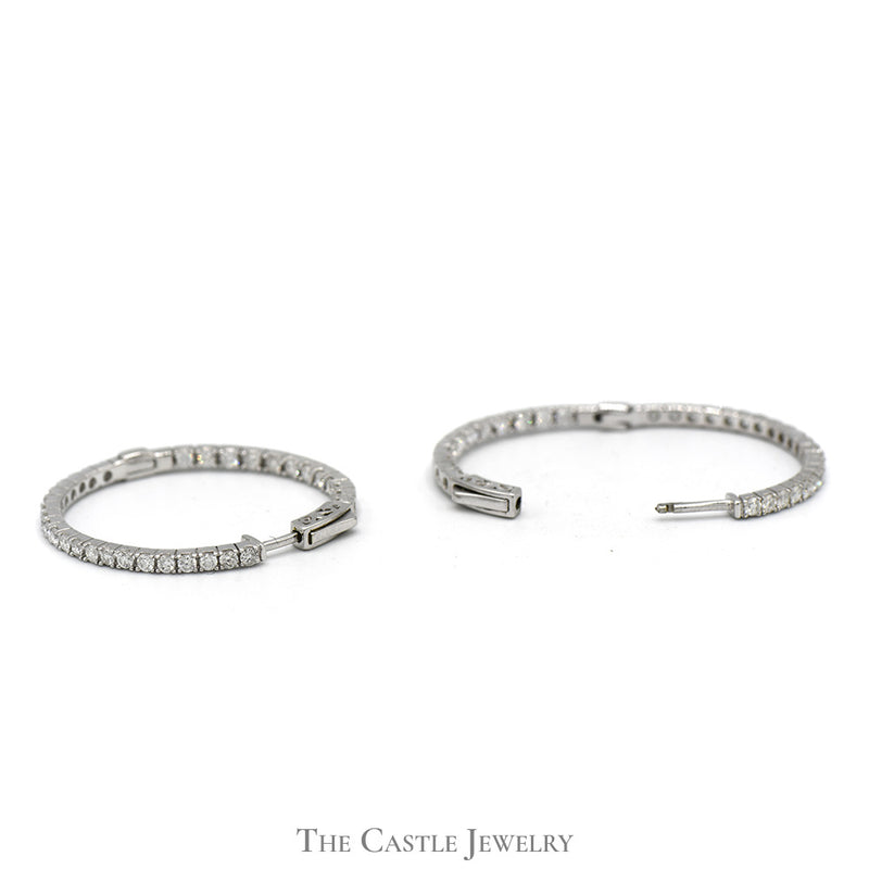1.5cttw Diamond In and Out Hollywood Hoop Earrings in 14k White Gold