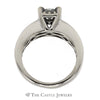 1cttw Princess Cut Diamond Engagement with Round Diamond Halo & Side Accents in 14k White Gold - Thumbnail 2