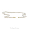 24 inch Strand of 6.5-7mm White Pearls with 14k Yellow Gold Clasp - Thumbnail 2