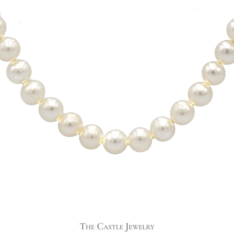 24 inch Strand of 6.5-7mm White Pearls with 14k Yellow Gold Clasp