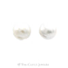 Pearl Button Studs in Sterling Silver - Thumbnail 1
