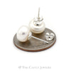 Pearl Button Studs in Sterling Silver - Thumbnail 2