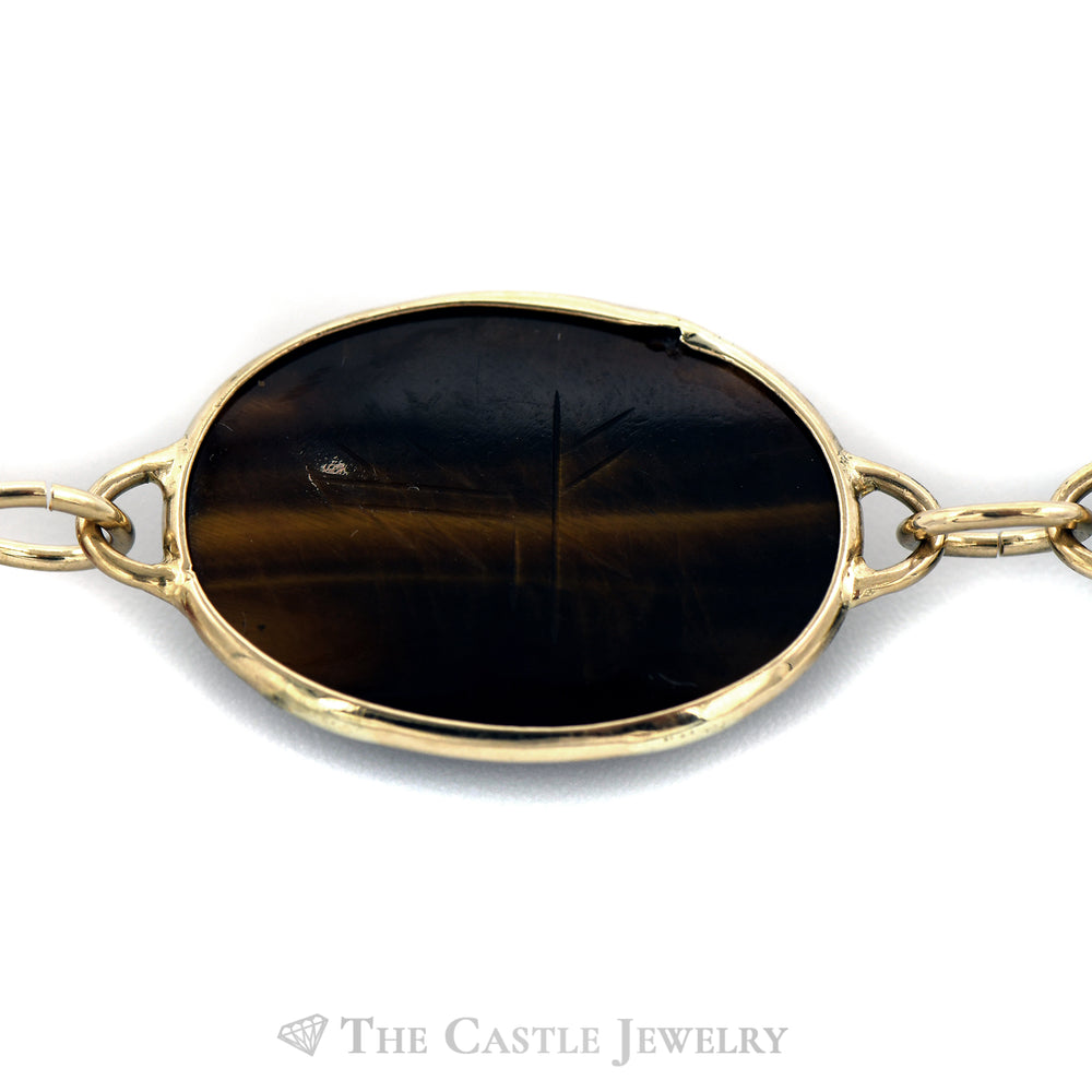 Multiple Colored Oval Scarab Bracelet in 10KT Yellow Gold